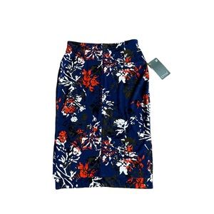 Lysse- Navy Floral A-Line Stretch Skirt, NWT, Size Medium
